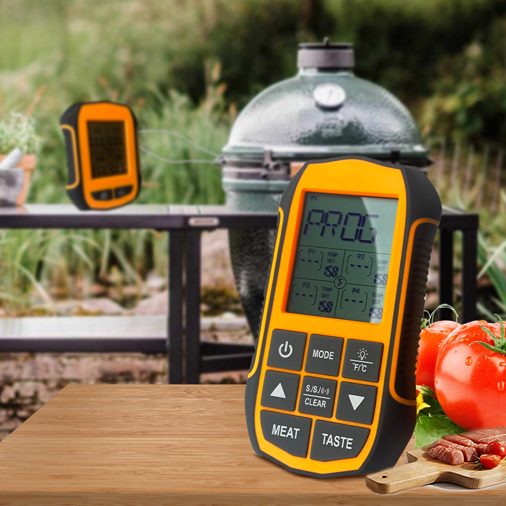 Wireless Food Thermometer with 4 Probes, Bluetooth Grill BBQ Meat Thermometer